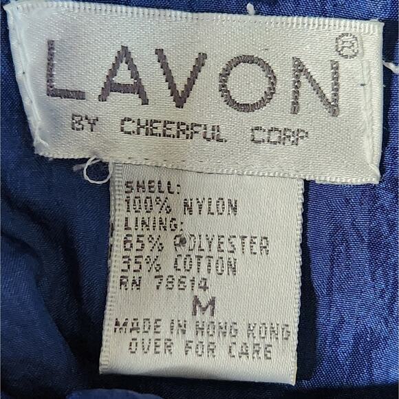 VINTAGE 1980s Lavon military bomber windbreaker jacket blue embellished size M - Picture 7 of 10